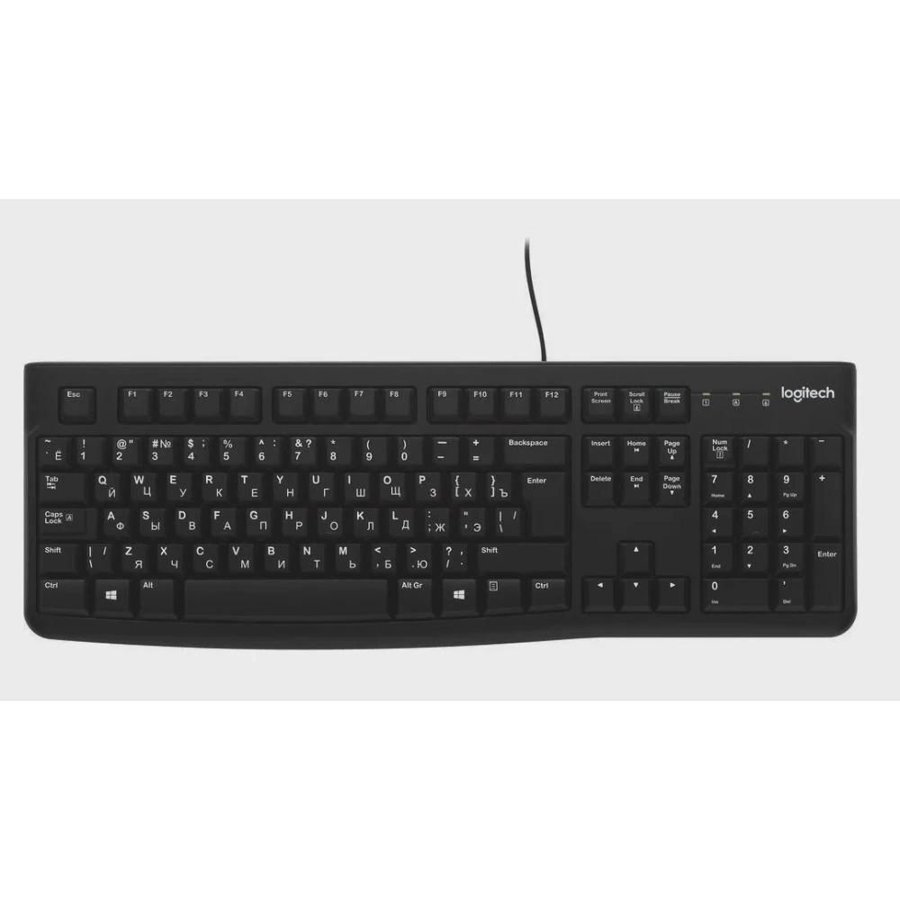 Клавиатура Logitech K120 for Business 920-002522 черная, офисная, 104 клавиши, защита от воды, USB 1,5м, brown box, (021419)