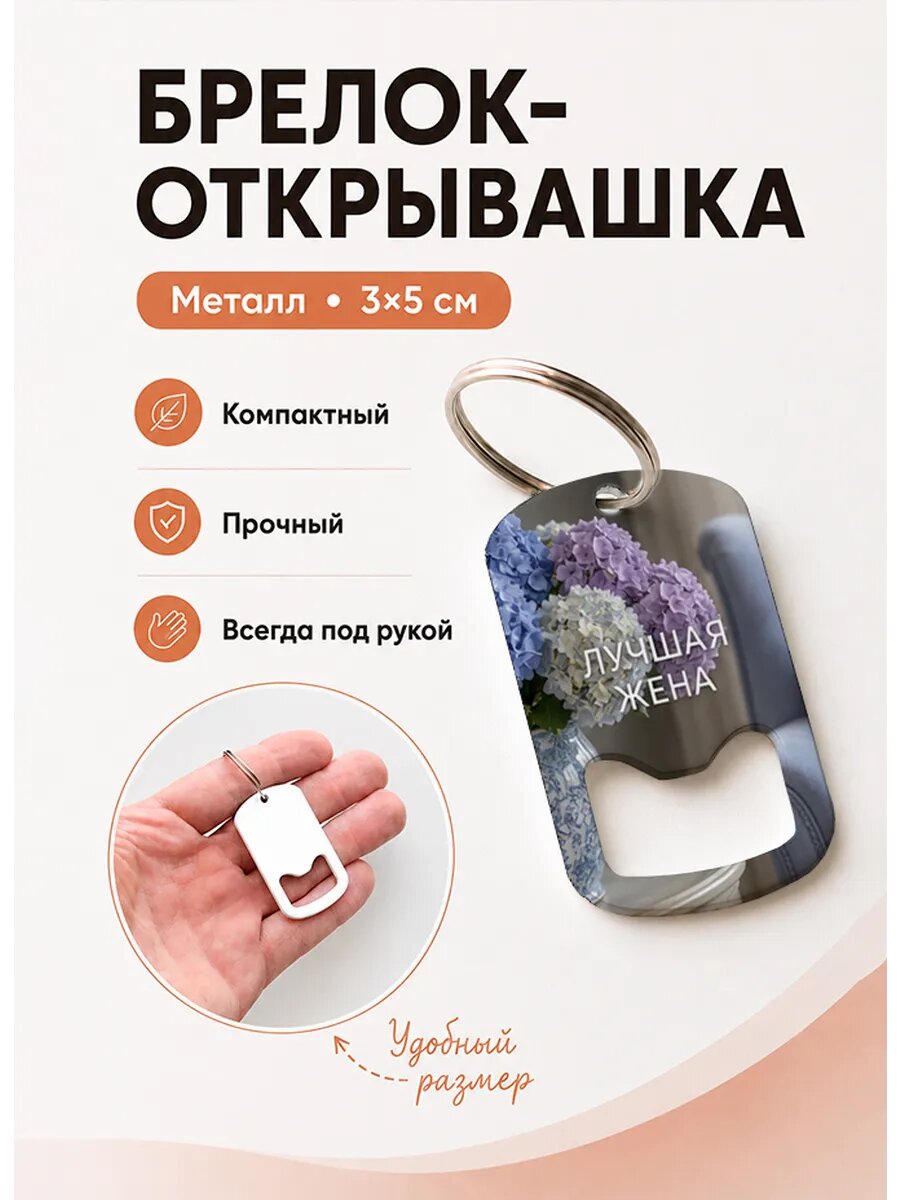Брелок открывашка "Букет Гортензий"