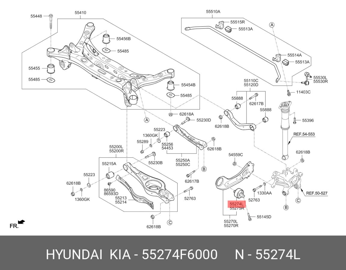 Сайлентблок зад рычага продlh-sportage 15- (Hyundai/Kia 55274F6000)