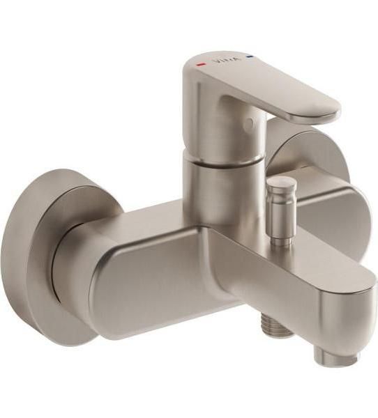 Смеситель настенный VitrA Root Round (Рут Раунд) A4272534EXP для ванны однорычажный брашированный никель латунь