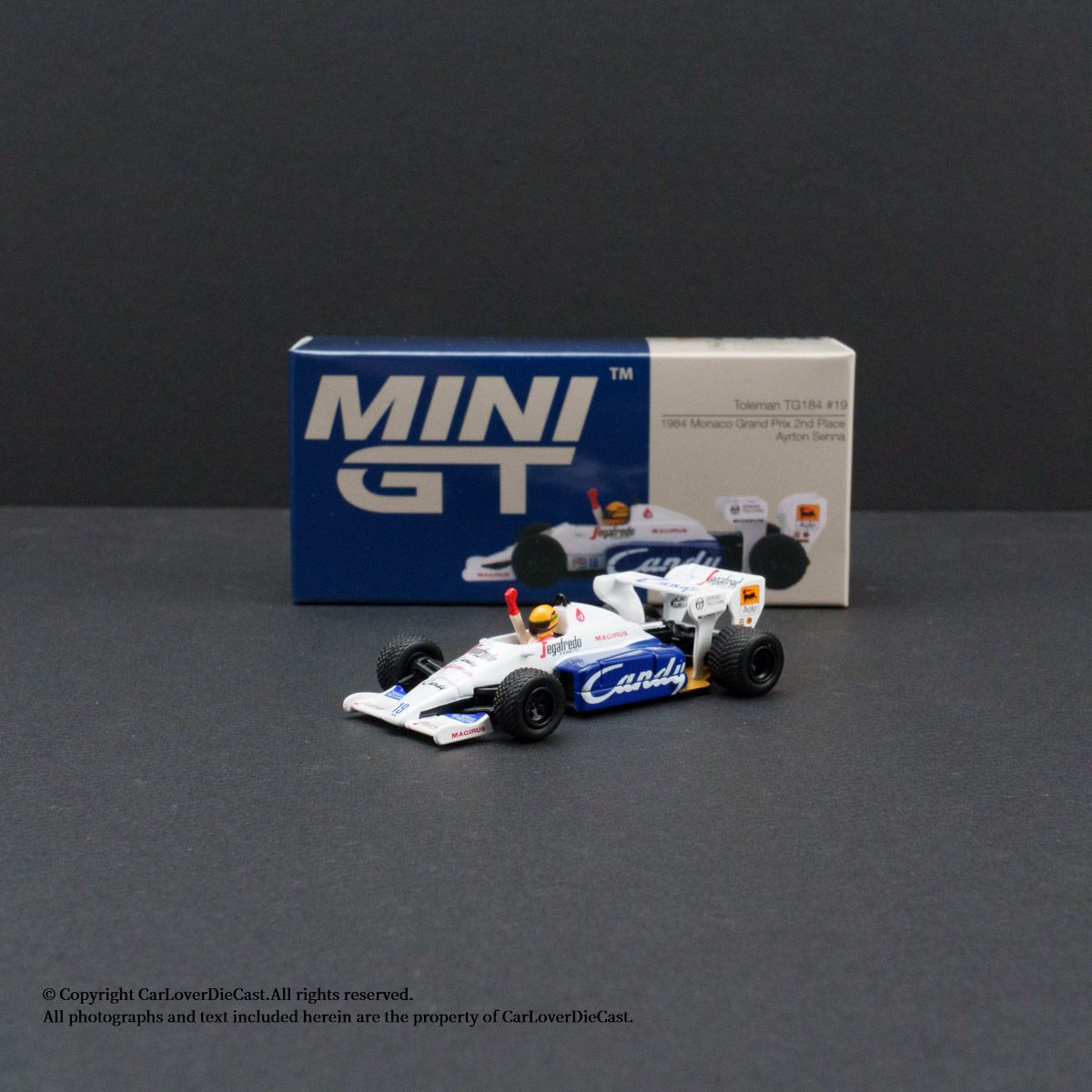 MINIGT 1:64 Toleman TG184 #19 Ayrton Senna 1984 Monaco Grand Prix MGT01118-CH отлитая под давлением модель гоночного автомобиля Игрушки