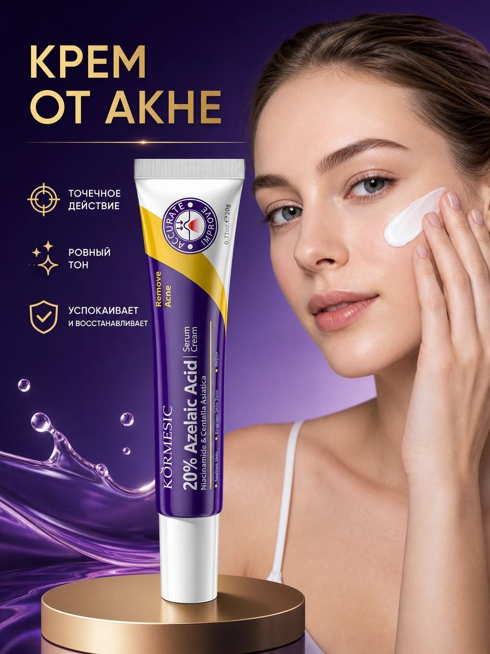 KORMESIC Сыворотка для лица с азелаиновой кислотой 20%, 20 г
