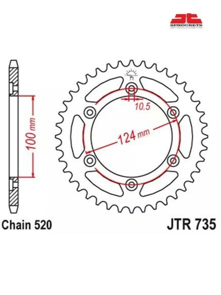 Задняя ведомая звезда Чёрный JT JTR735.43