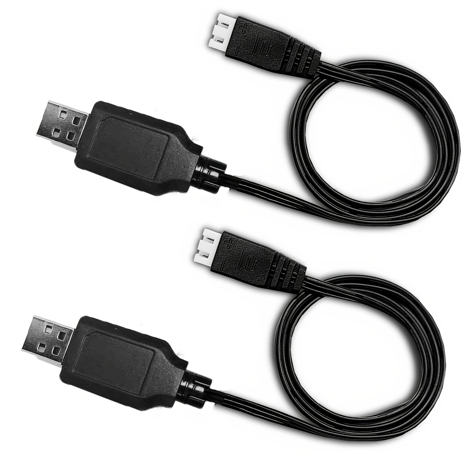 Кабель зарядный USB для аккумуляторов 7.4В с разъемами XH-3P и SM, защитной платой и индикатором полного заряда, для радиоуправляемых моделей, гелевых и водяных бластеров, 2 шт.