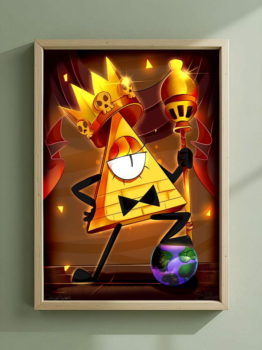 Постер, плакат на стену "Билл Шифр с фонариком: мультсериал Гравити Фолз / Gravity Falls" 42 см х 29,7 см (А3) Без Рамы