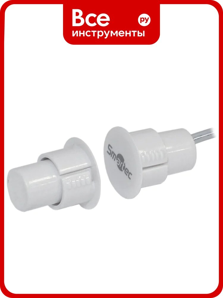 Магнитоконтактный датчик Smartec ST-DM030NO-WT НР, белый, врезной для металлических дверей smkd0822
