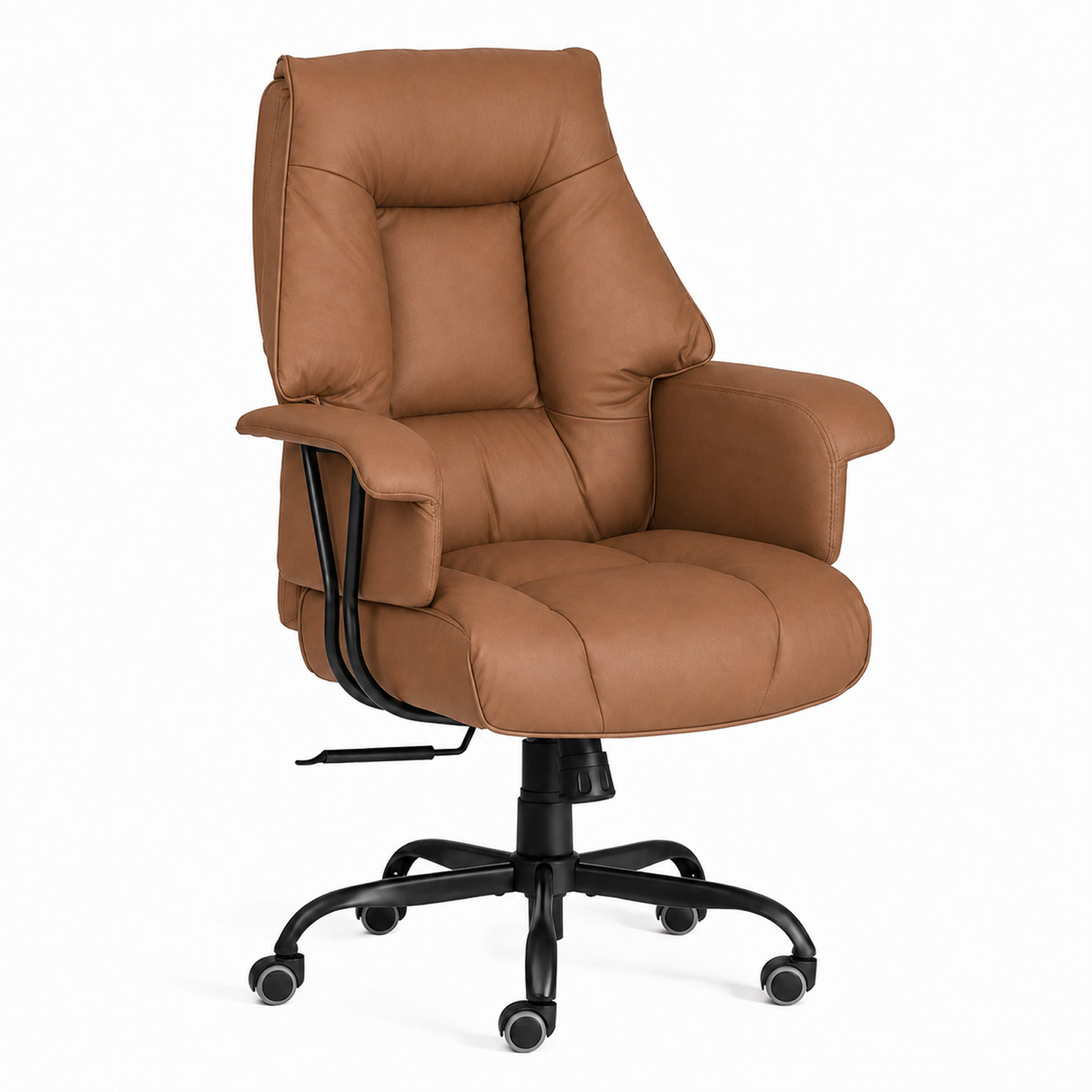 Кресло компьютерное TetChair Линкольн синхромеханизм экокожа светло-коричневая
