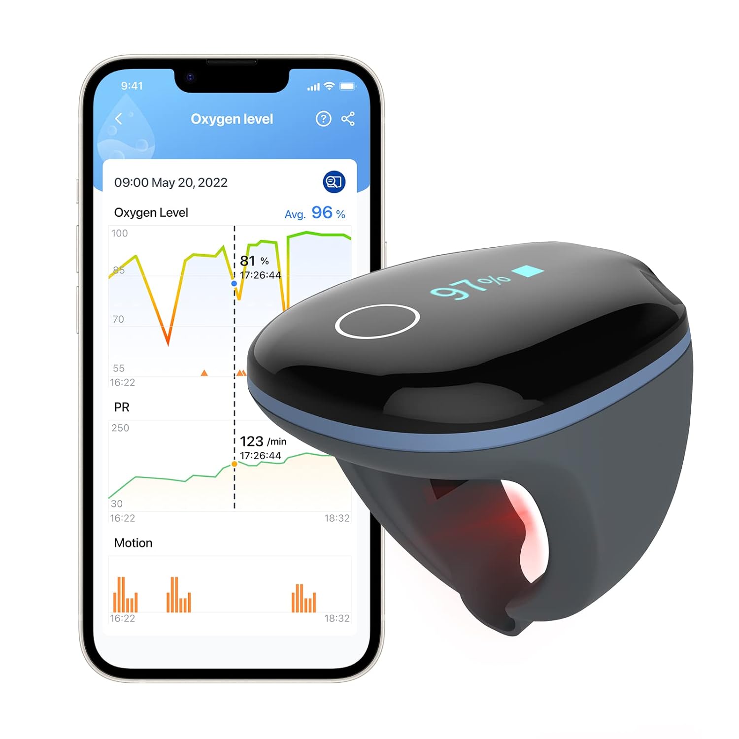 Viatom Устройство O2 Ring Pulse Oximeter with Alarm для измерения уровня кислорода в крови