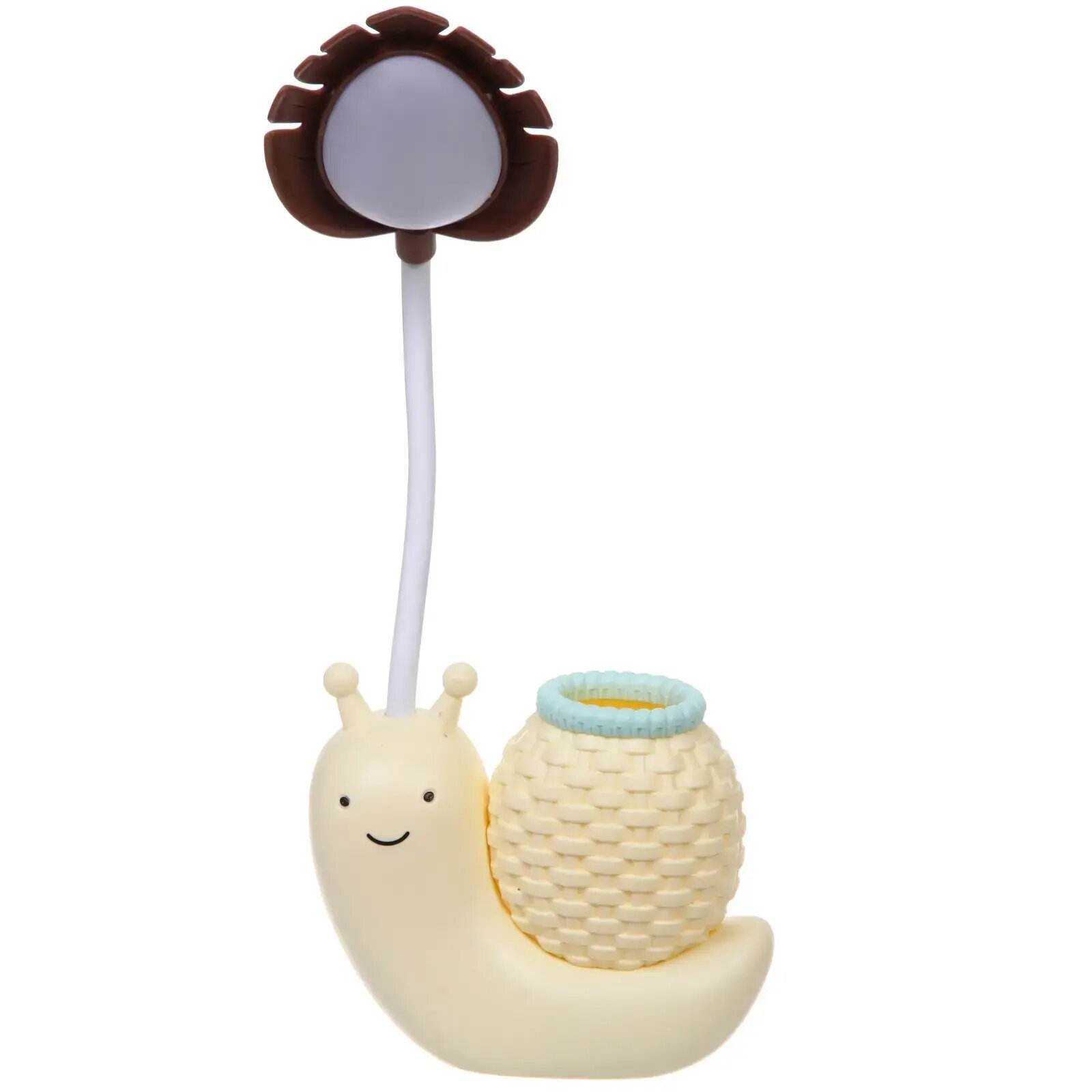 Настольная лампа «Sweet - Улитка» 30 см, LED, желтая, с подстаканником