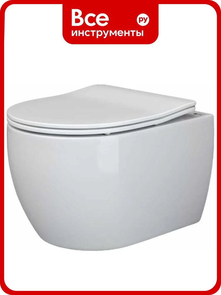 Подвесной унитаз Ceramicanova PLAY Rimless с крепежом, с сиденьем-крышкой с микролифтом CN3001