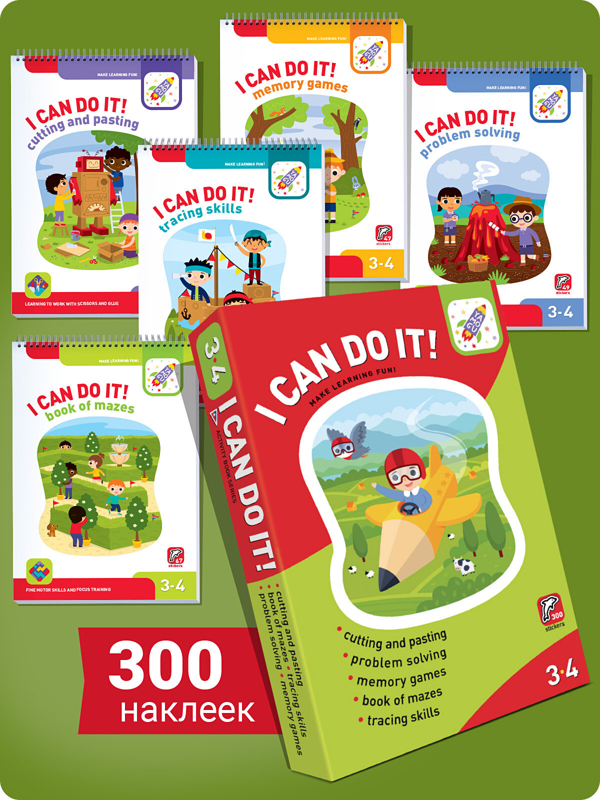 I Can Do It! Activity pack for children aged 3-4 (Я могу! Комплект из 5 тетрадей. 3-4 года. Издание на английском языке)