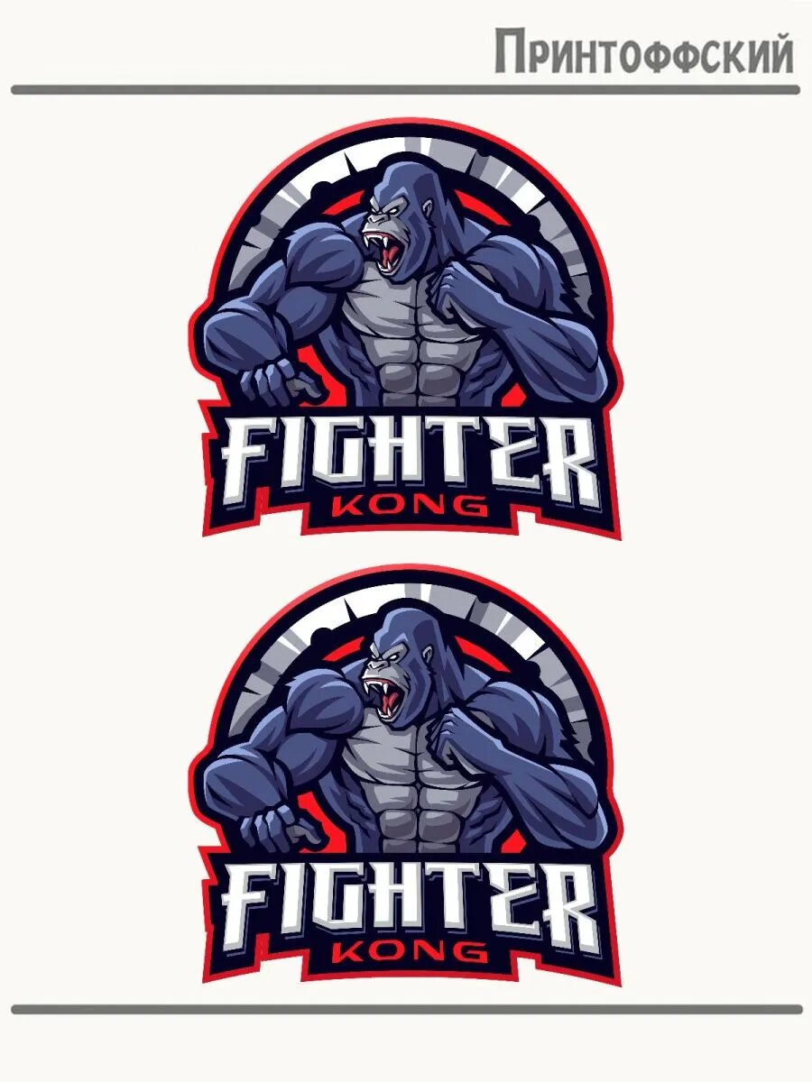 2-е (Две) Термонаклейки Fighter kong