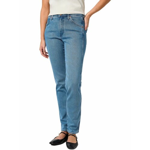 фото Джинсы зауженные wrangler women piper slim jeans, размер 28/34, синий