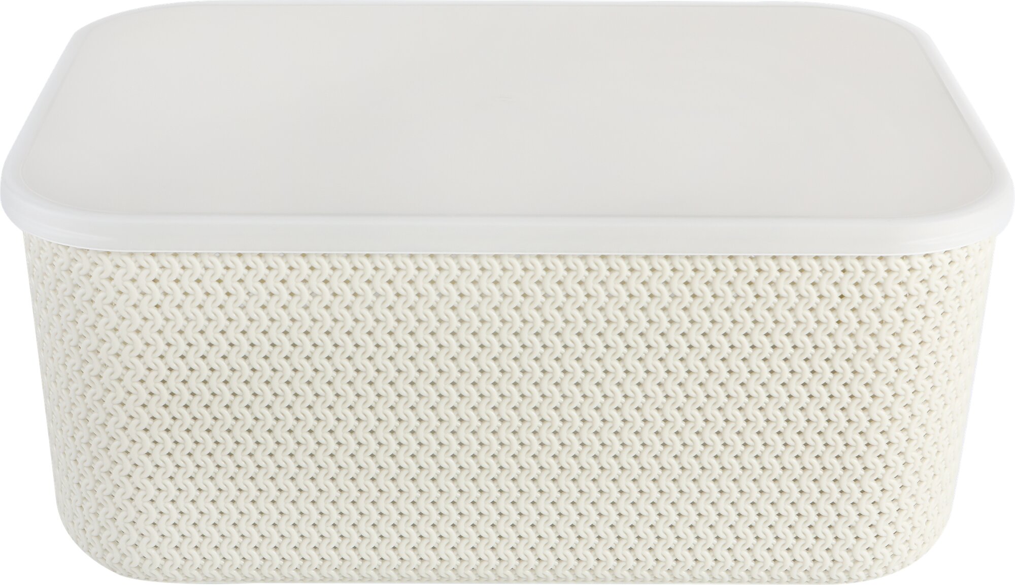 Корзина для хранения HOMECLUB Knit 36,5х26х16см, с крышкой, пластик, Арт. BA801