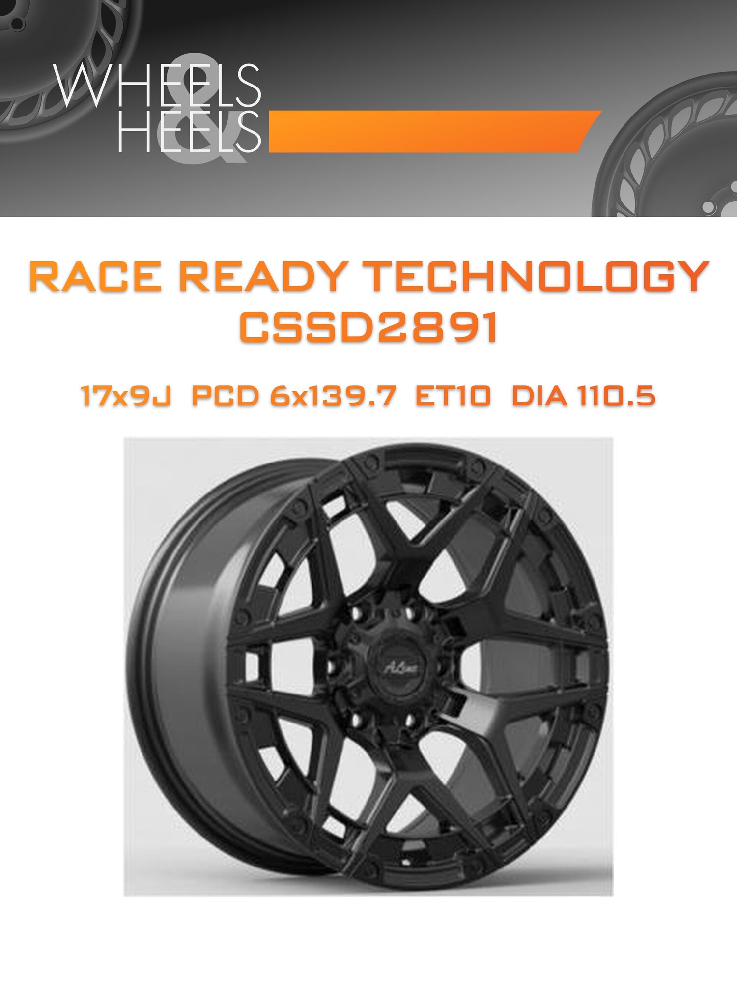 Диск автомобильный литой Race Ready Technology CSSD2891 17x9 6x139.7 et10 dia110.5 Чёрный матовый