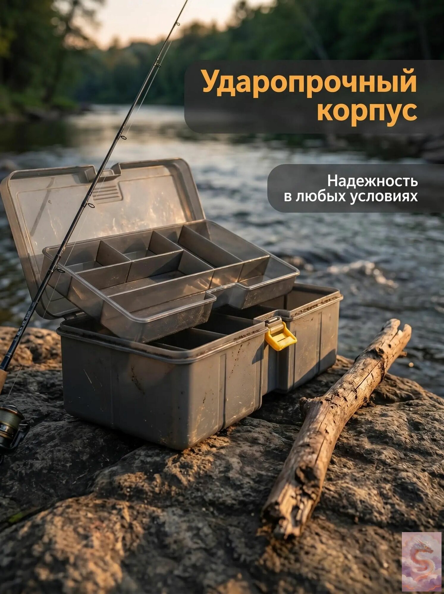 Большой многосекционный ящик для рыболовных снастей с прозрачной крышкой, ударопрочный кейс для удобного хранения и