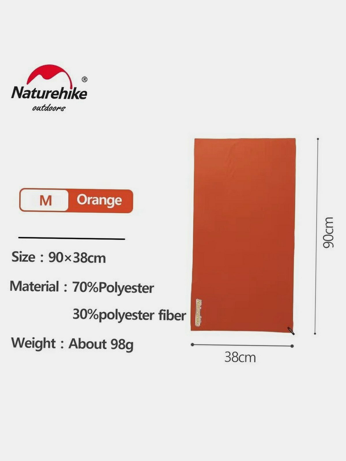 Полотенце Naturehike быстросохнущее микрофибра Красный, Orange M