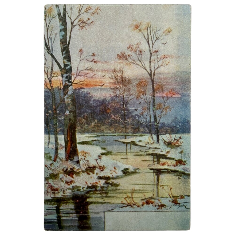 Почтовая открытка "Поздняя осень" 1900-1915 гг. Австро-Венгрия