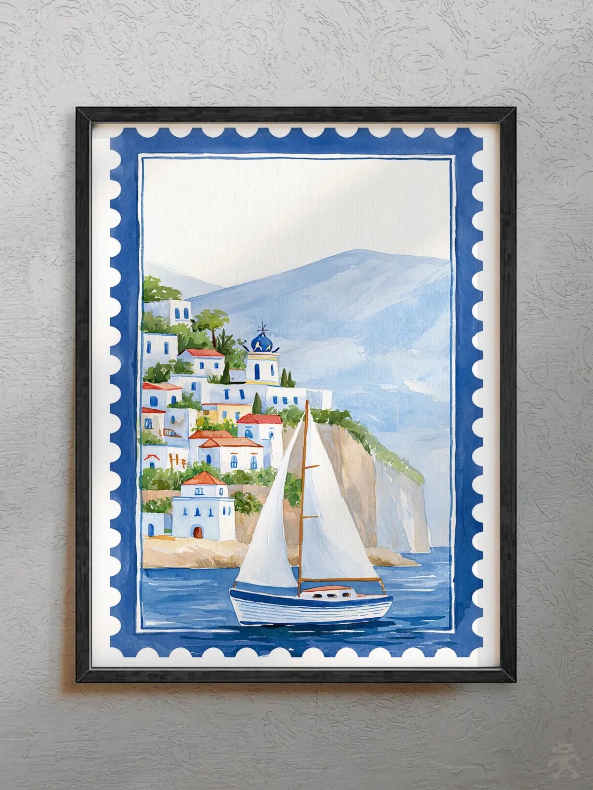 Интерьерный постер "Postmarked Paradise" в стиле pinterest, формата 30x40 см.