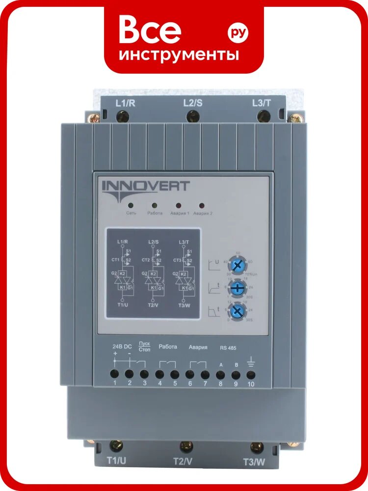 Устройство плавного пуска INNOVERT номинальный ток 30 а, питание управления 24в dc, rs-485 SSD153D43E