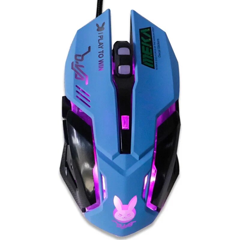 Игровая мышь D.VA синяя, 6 кнопок, RGB