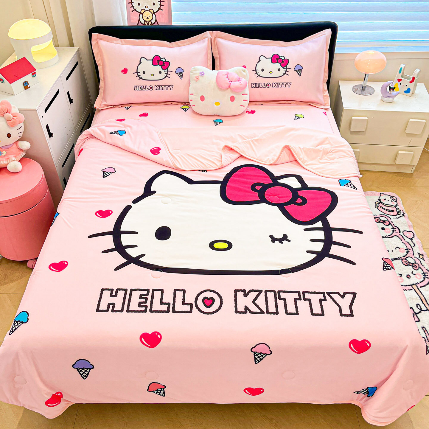 Летнее одеяло Sanrio Кашпо KT 200x230см Охлаждающее Шелковое Цифровая Печать Стирка Кондиционерное Одеяло