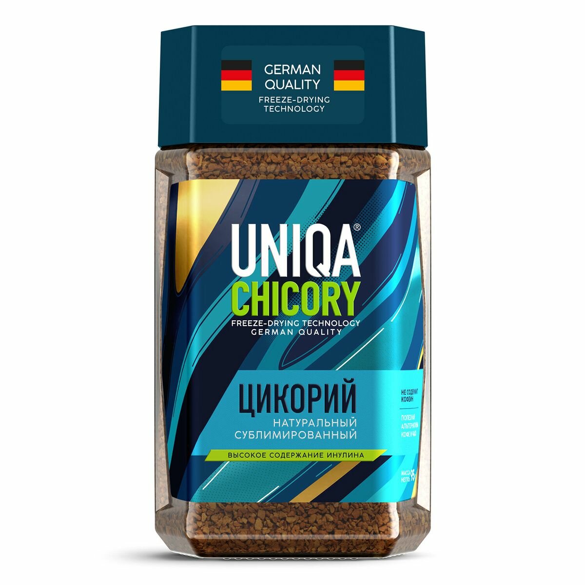 Цикорий UNIQA сублимированный 95г, стеклянная банка, 1шт.