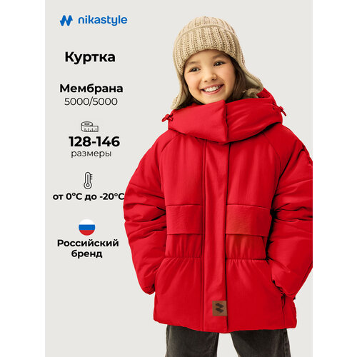 фото Куртка nikastyle, размер 134-68, красный