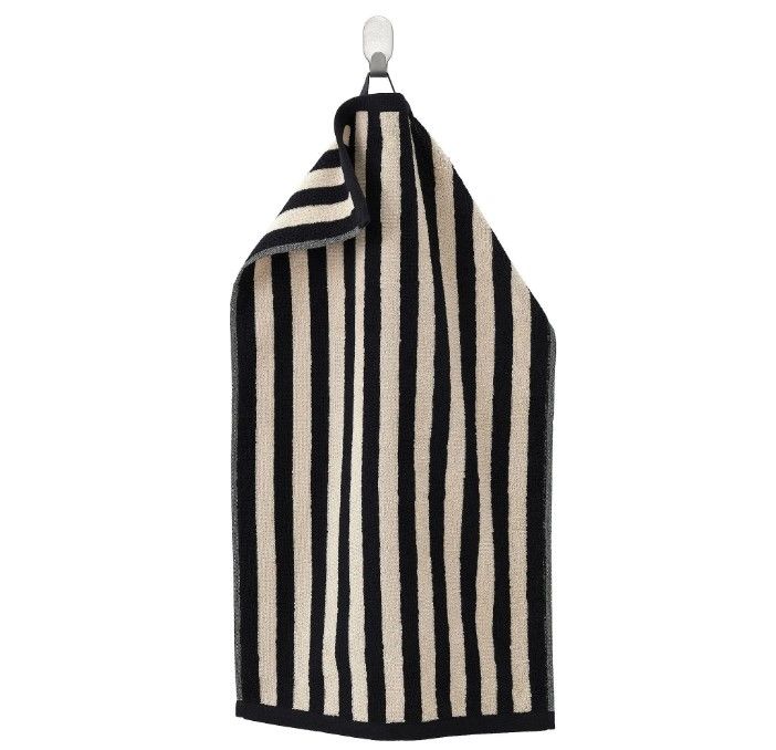 IKEA Полотенце для лица, рук 40x70 см, бязь, черный, бежевый, 1 шт
