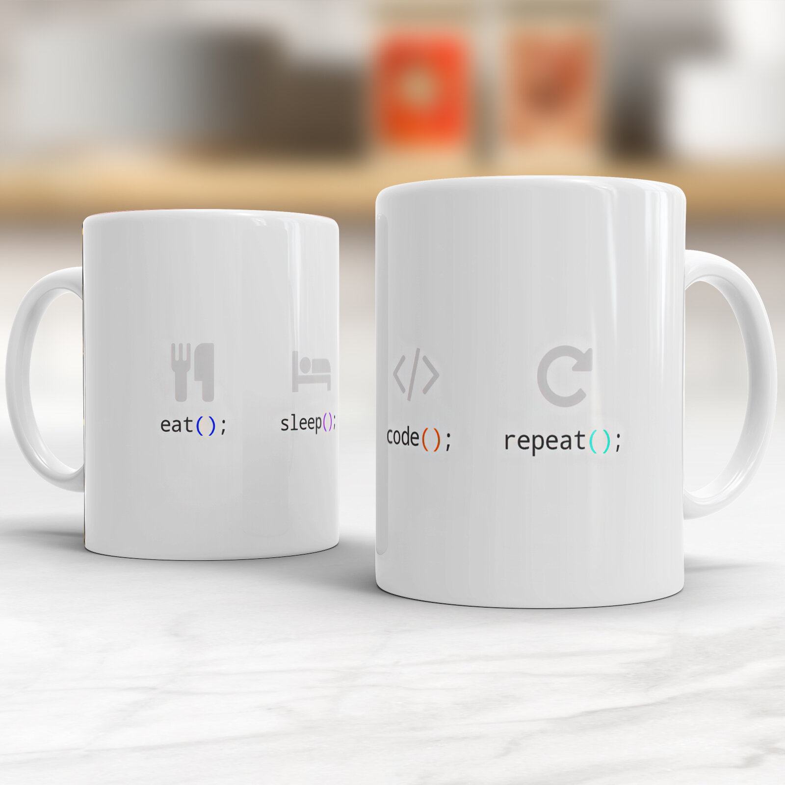 Кружка для чая и кофе с принтом Eat sleep code repeat прикол программист