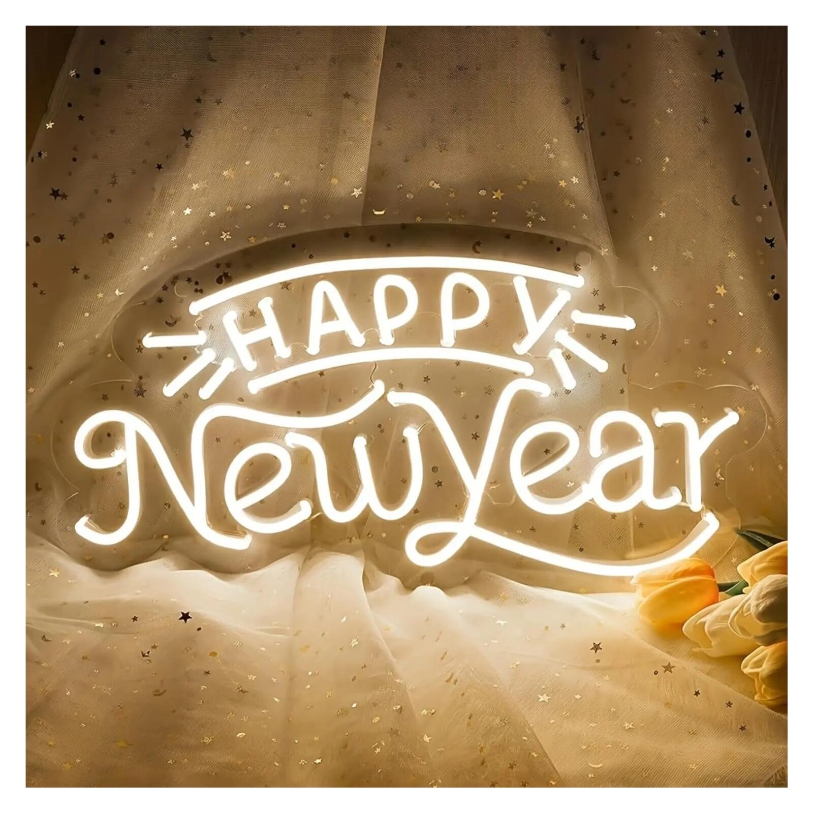 Happy New Year Неоновая Вывеска Декор 41,5смx23см