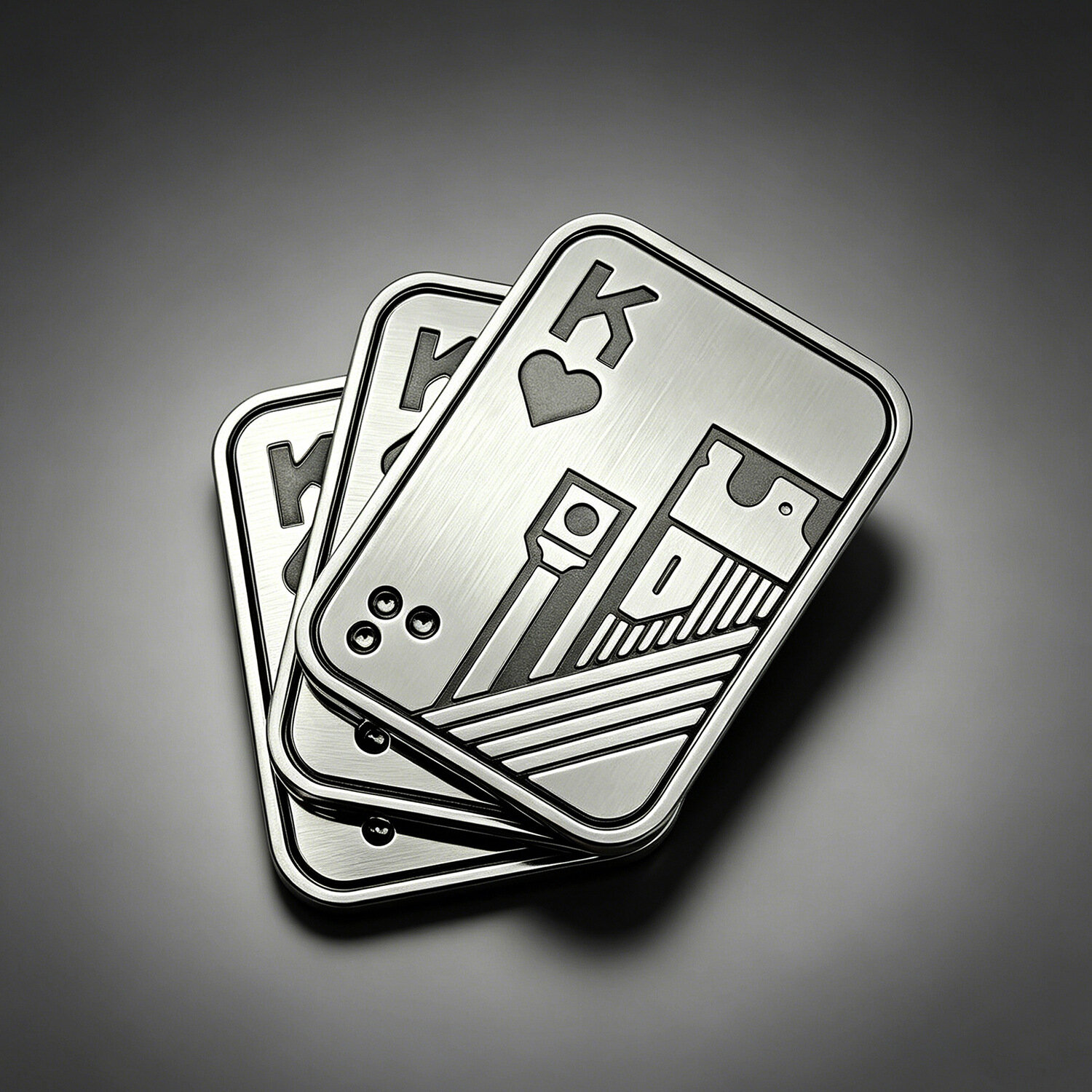 Серия King Poker 3 Layer Полная металлическая конструкция для релаксации в повседневной носке Тёмно-серый, без чехла