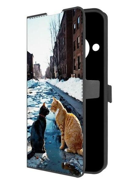 Чехол для смартфона, телефона Krutoff Eco Book для Honor Magic 5 Lite Мартовские коты