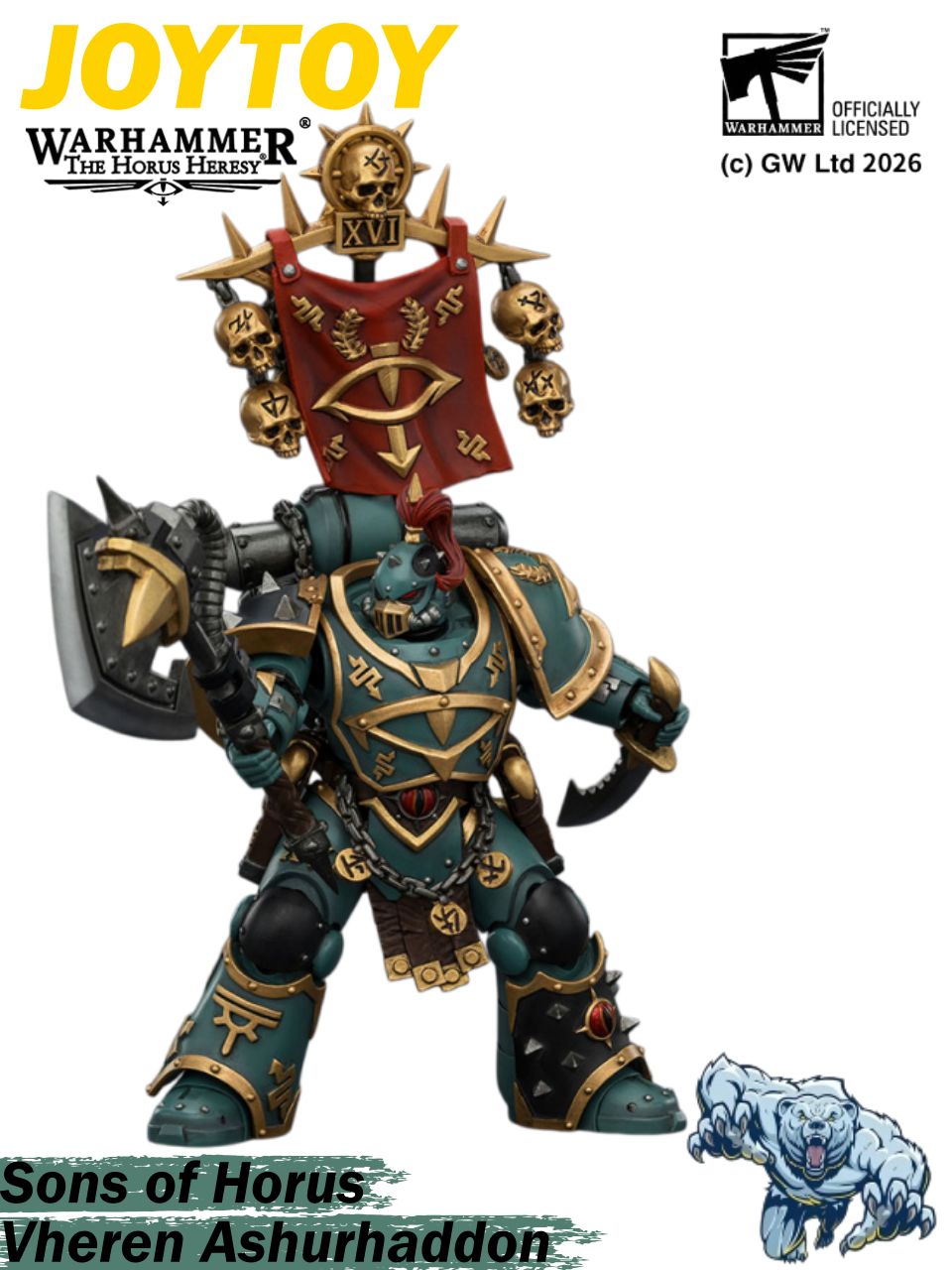 JOYTOY warhammer 30000 of Horus Vheren Ashurhaddon Master of True Sons, with the Axe Serpentis 1/18 nодаpок коллекция игрушек
