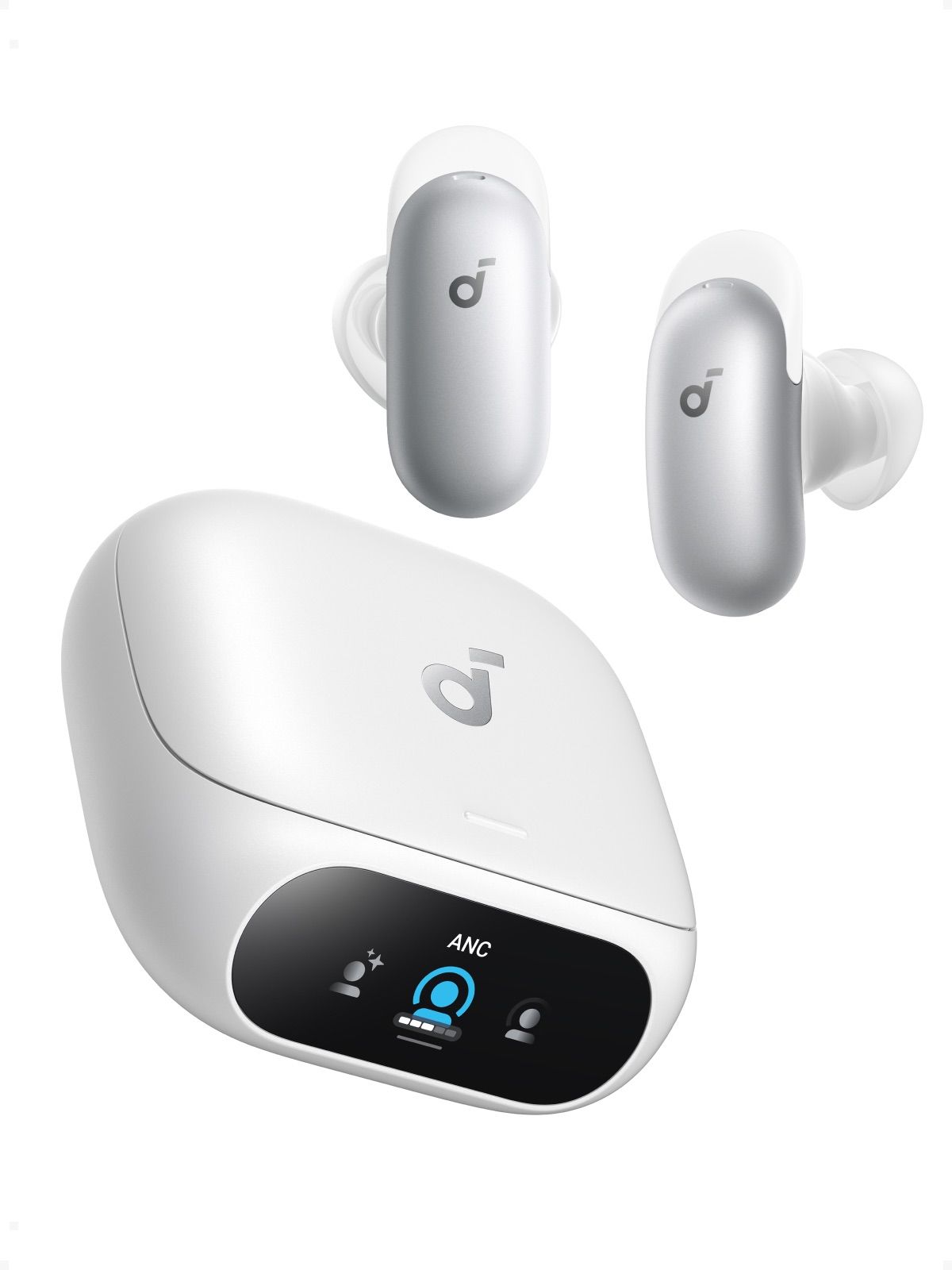 Беспроводные наушники Anker Soundcore Liberty 5 Pro D1203 White TWS с микрофоном, Adaptive ANC 4.0, Bluetooth 6.1, Dolby Atmos, сенсорный дисплей (предактивированное устройство)