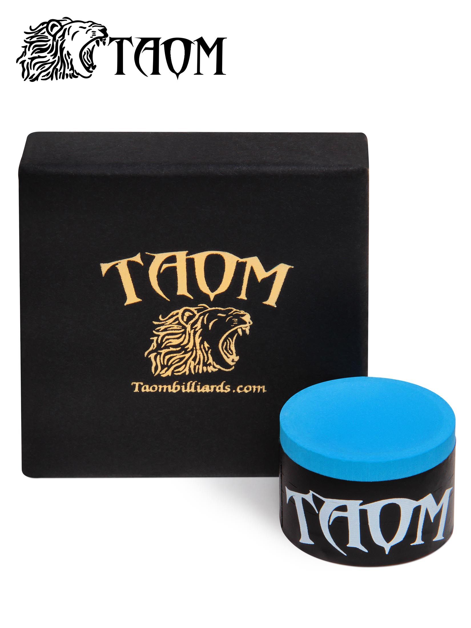 Мел для бильярда в индивидуальной коробке, Taom Pyro Chalk Blue, 1 шт.