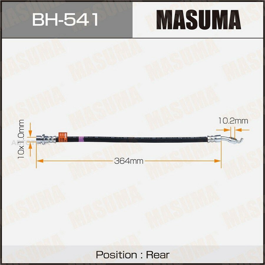 Шланг тормозной TOYOTA CROWN/CROWN MAJESTA/MARK X/GS300/GS430/GS450H/GS460 03- MASUMA BH541