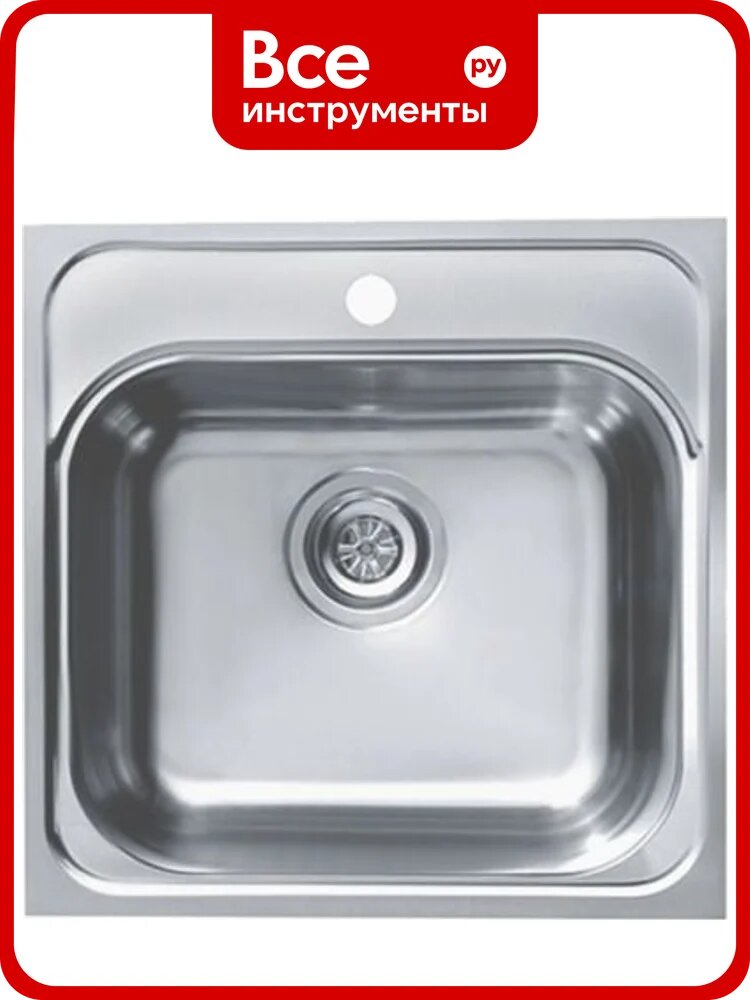 Мойка ALVEUS BASIC 140 NAT-90 465х465 мм, 1X в комплекте с сифоном 1102384 1100905