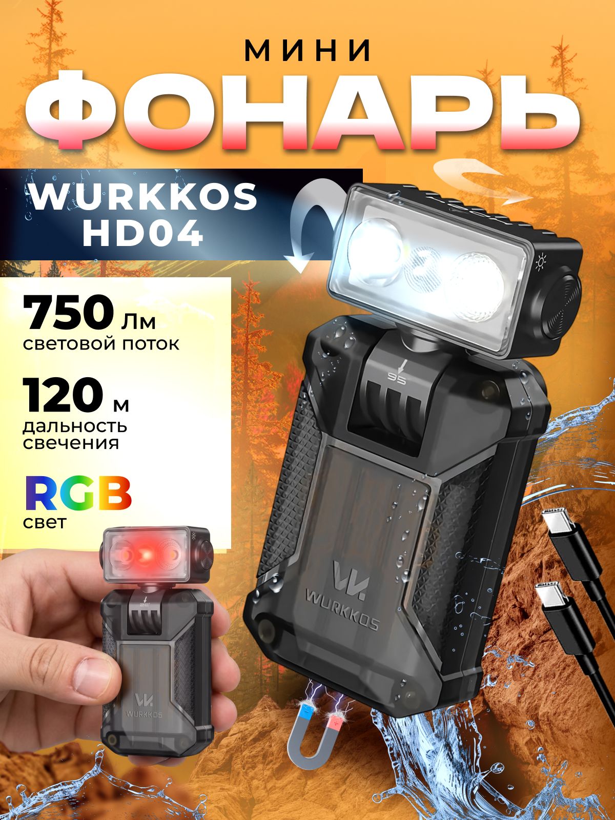 Мини фонарик Wurkkos HD04, черный
