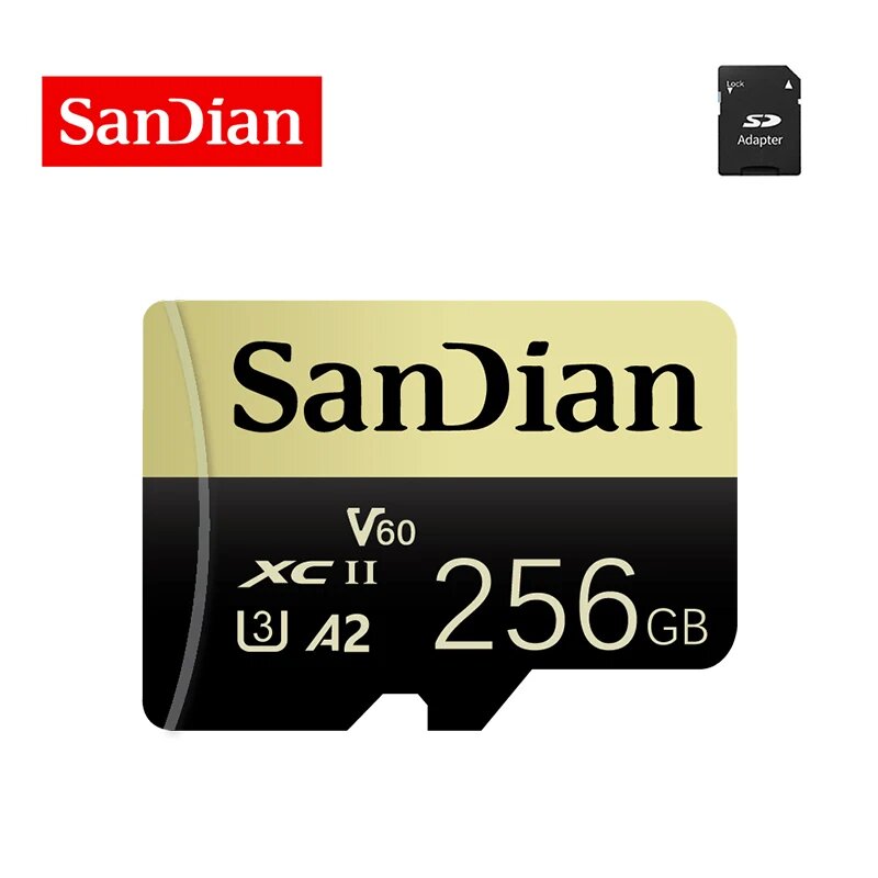 Карта памяти SanDisk 256GB Micro SD V60 XC II A2