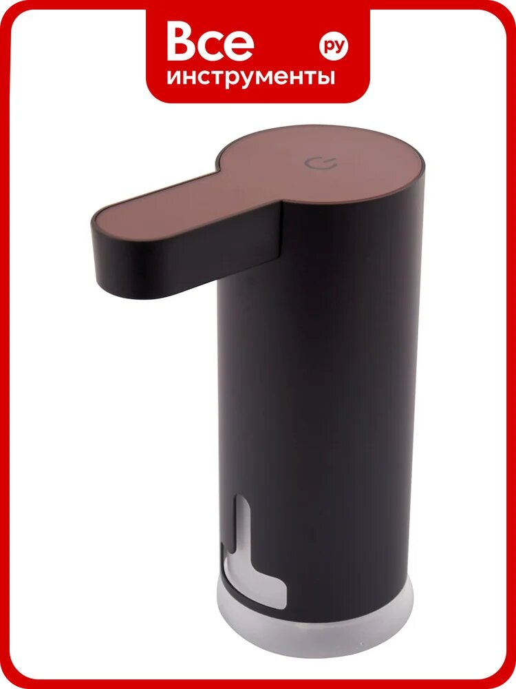 Сенсорный диспенсер для пены и жидкого мыла FASHUN с USB подзарядкой, металл, черный, с бордово-коричневой панелью A411-7