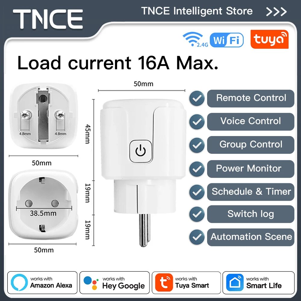 TNCE Умная розетка WiFi 2.4G 16A