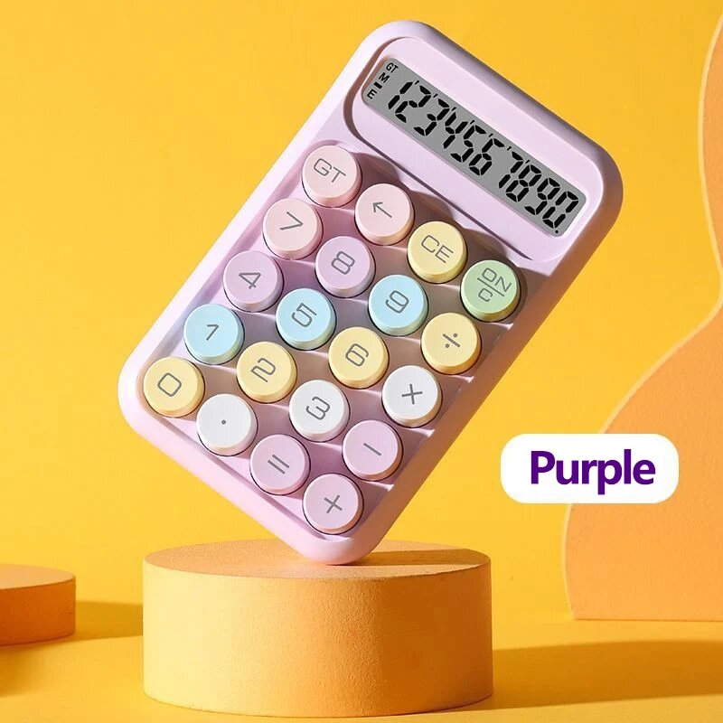 Механический калькулятор 10 цифр карамельного цвета Фиолетовый, PURPLE