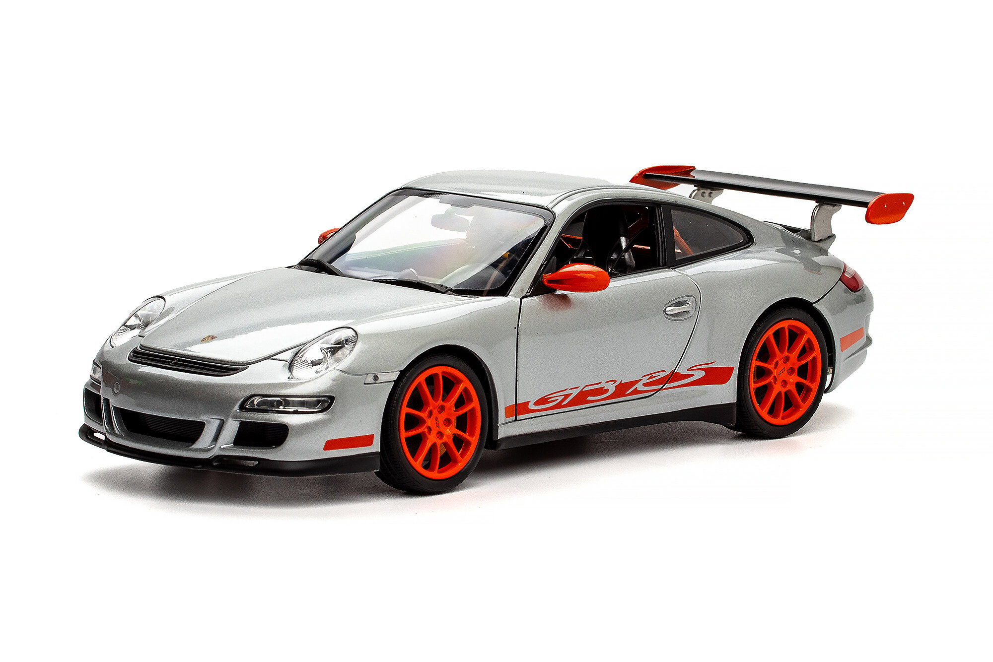 Модель коллекционная WELLY Porsche 911 (997) GT3 rs 2007 silver orange