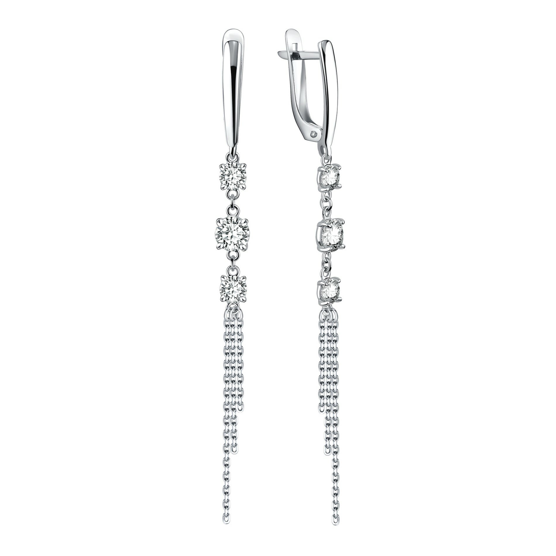 Серьги Яхонт, серебро, 925 проба, фианит