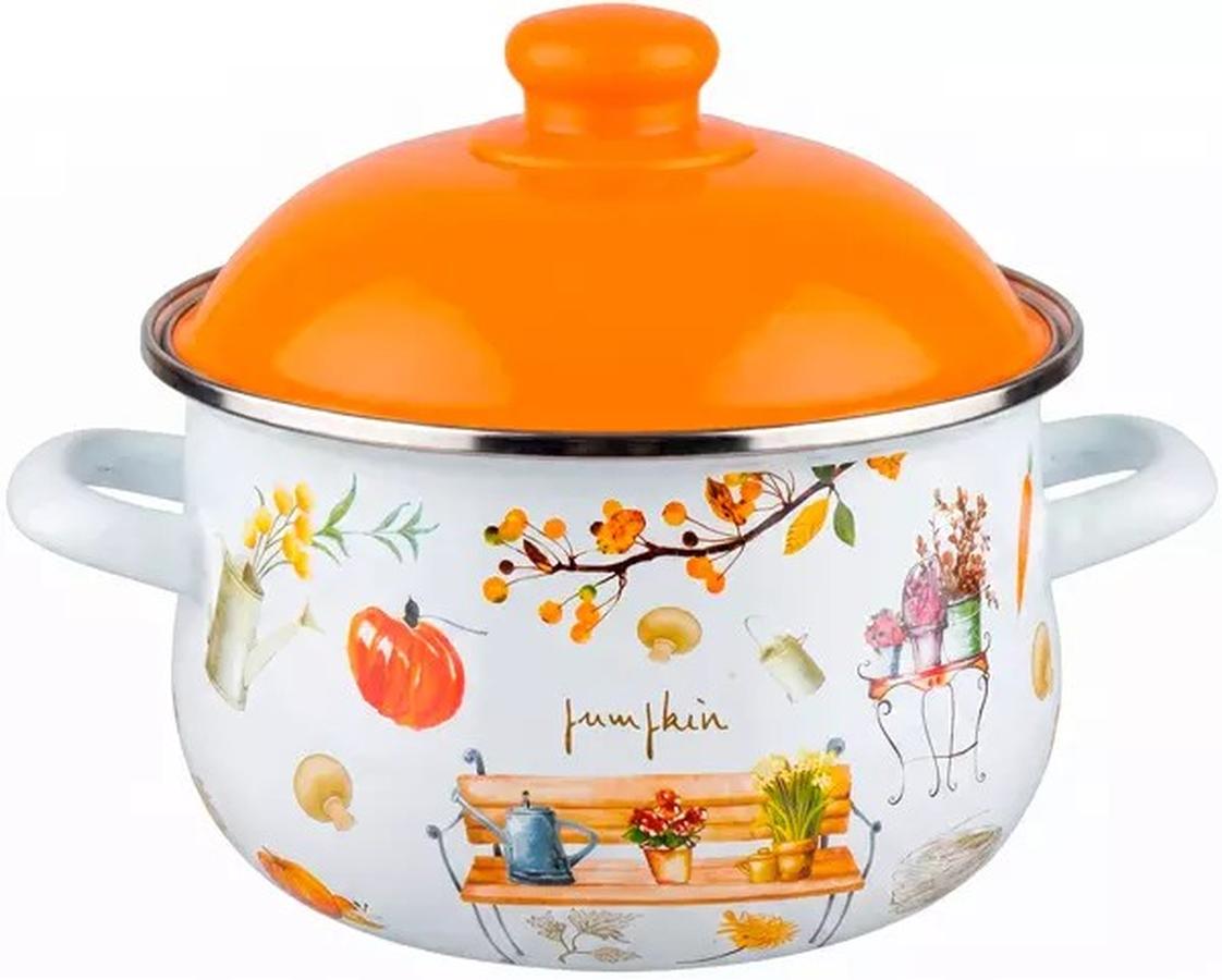 Эмалированная кастрюля 2 л (18х11 см), серия "Джардино", REGENT inox 87-113