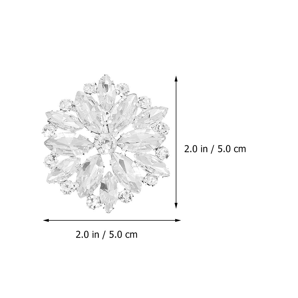 2 Штуки Булавки Для Обуви Из Хрусталя Серебристый Цвет 5X5Cm Подходит Для Ежедневной Носки И Вечеринок