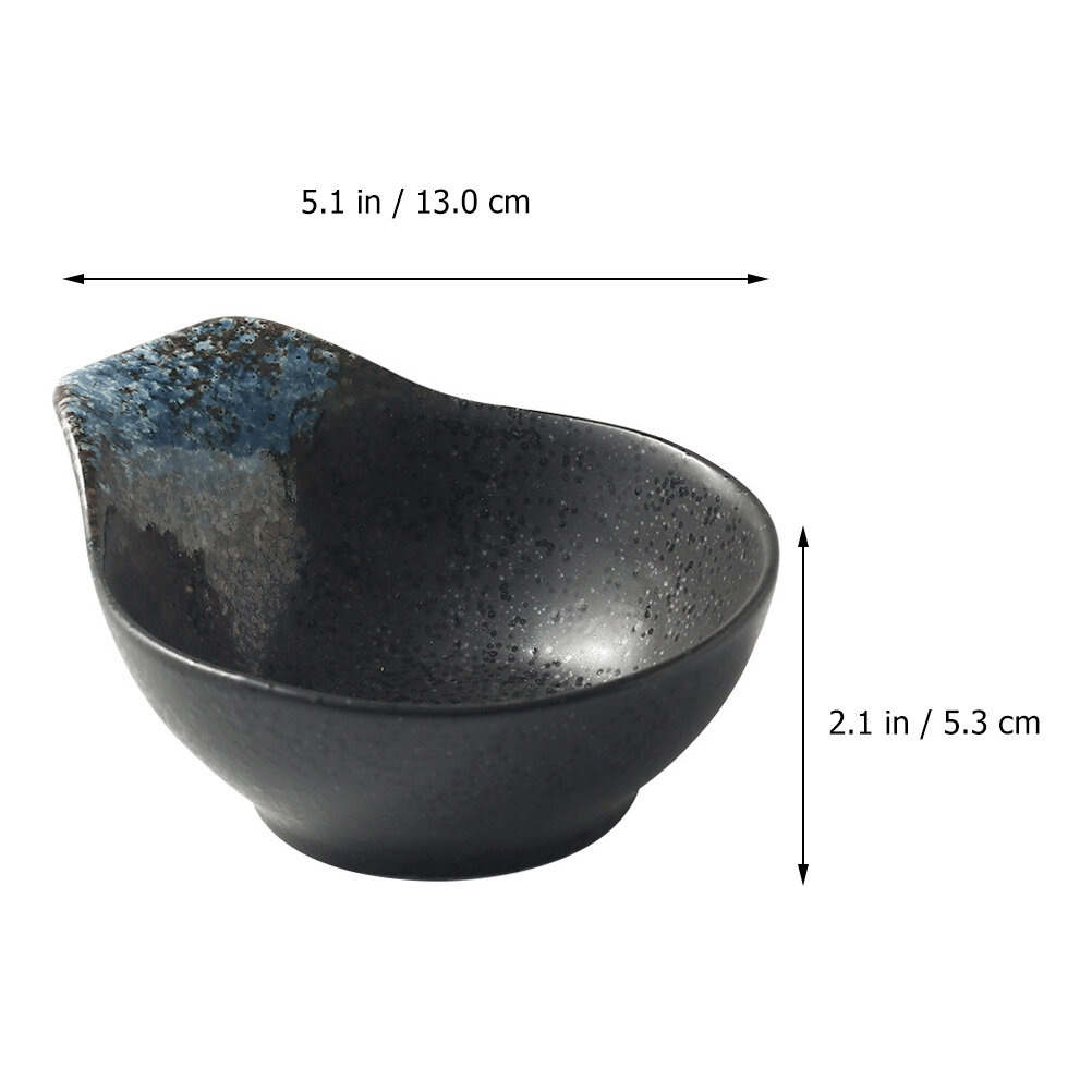 Голубая Керамическая Миска Для Соуса И Приправ Размер 13X10.5X5.3Cm