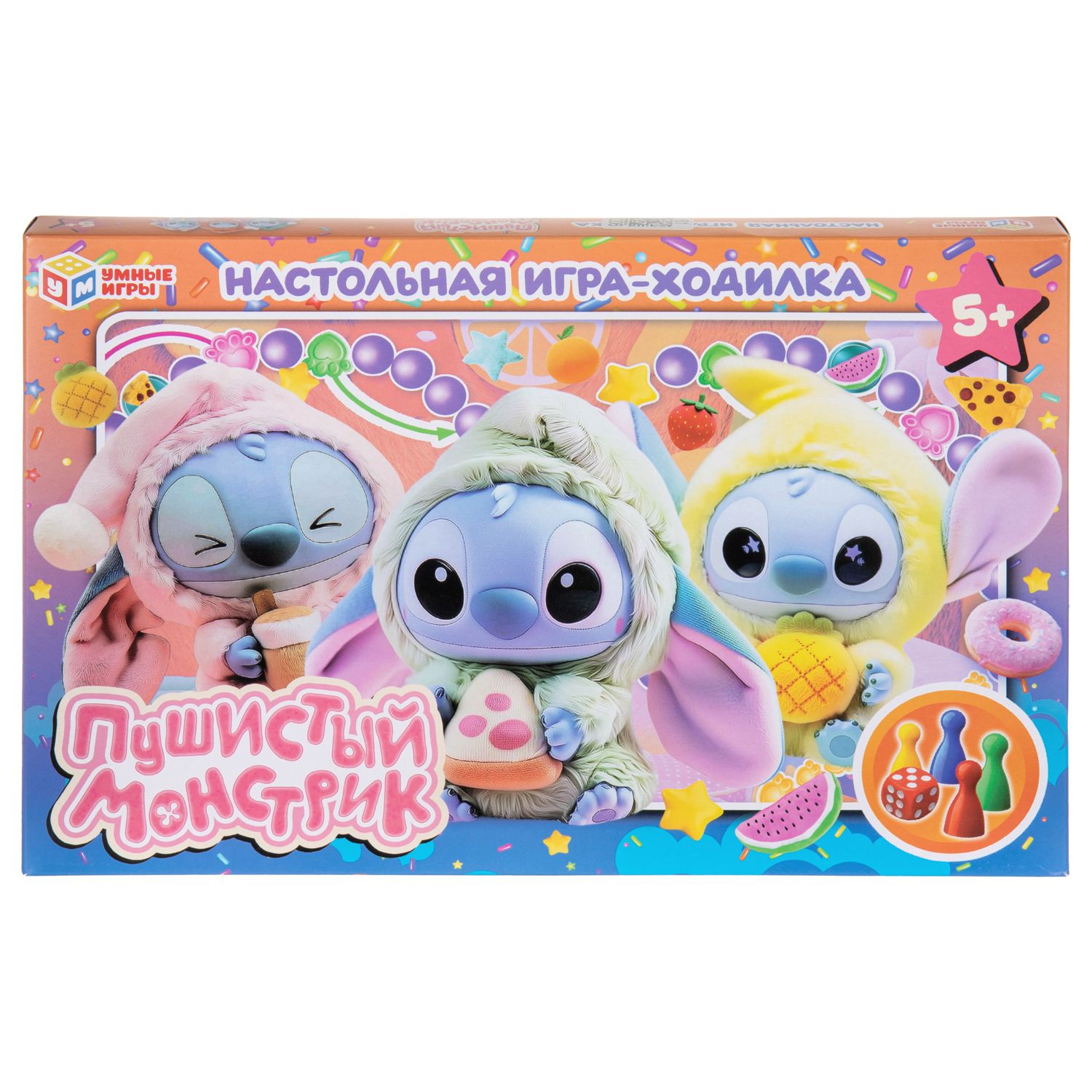 Настольная игра-ходилка для детей Пушистый монстрик, Умные игры