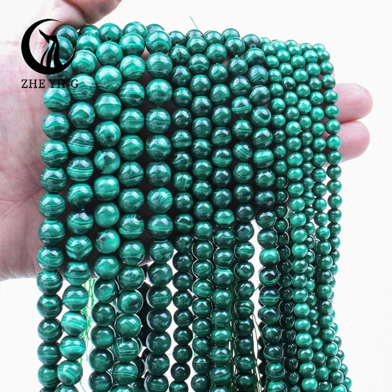 Натуральные малахитовые бусины 6мм, 8мм, 10мм Зеленый, 6mm (58-60pcs), Malachite L.1